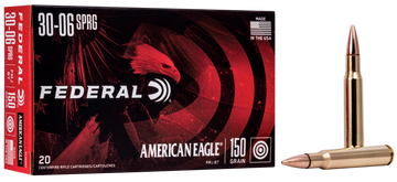 Federal AE3006N American Eagle Rifle 30-06Springfield 150gr Full Metal Jacket Boat Tail 20 Per Box/25 Case