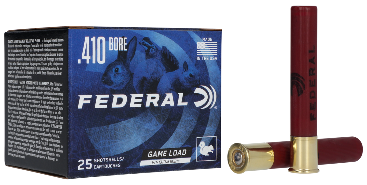 Federal Game-Shok High Brass 410 Bore 2.5" 1/2 oz #6 Shot 25 Rds - Box or Case