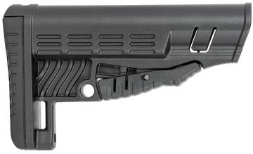 NcSTAR VG086 Classic Commercial Stock Black Polymer Adjustable AR-15 Buttstock w/ Metal QD Bases & Rubber Butt Pad