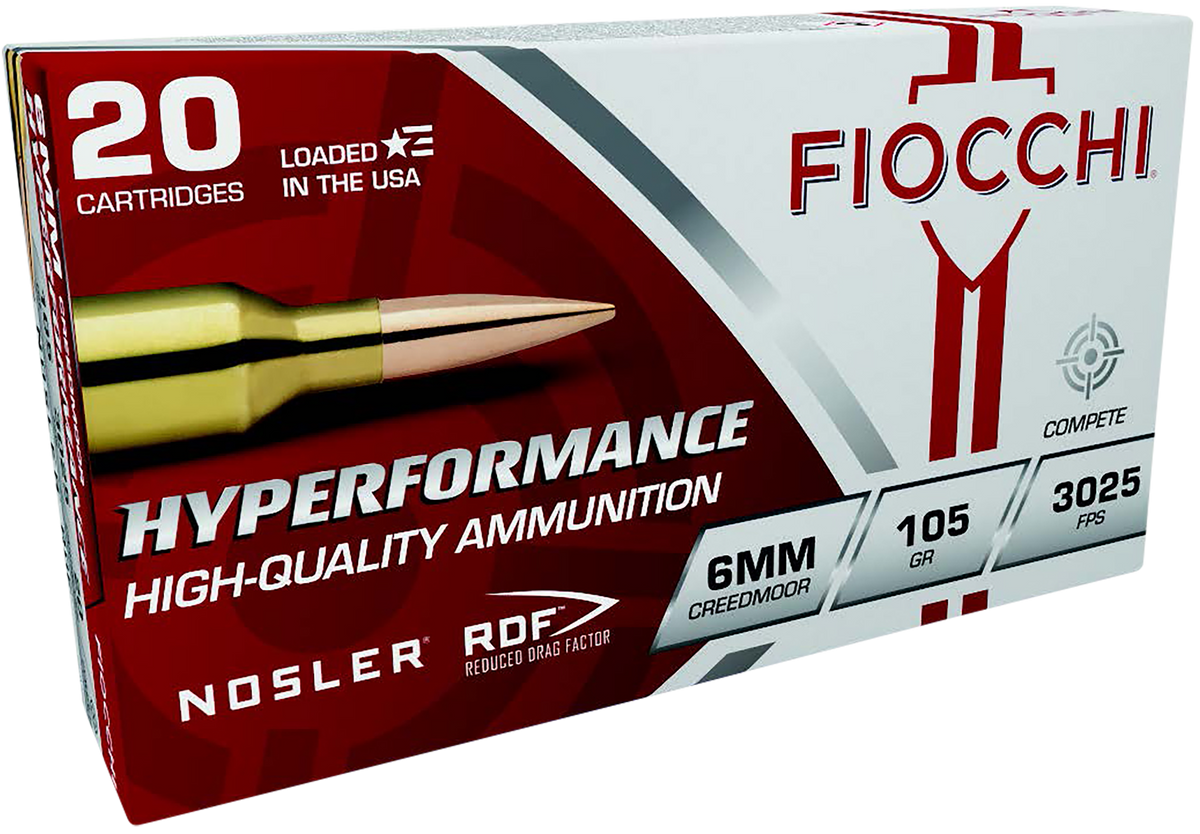 Fiocchi Hyperformance Match 6mm Creedmoor 105gr Nosler Reduced Drag Factor 20 Rd - Box or Case