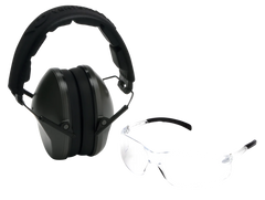 Pyramex Venture Gear VGCOMBO310 Earmuff/Glasses Combo 24 dB NRR OD Green/Clear