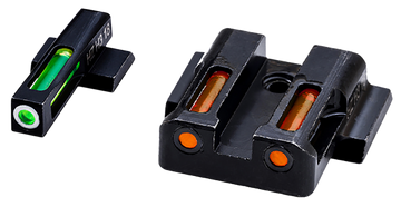 Hiviz LiteWave H3 Sight Set for S&W Shield Green Tritium White Outline Front Orange Fiber Optic Rear