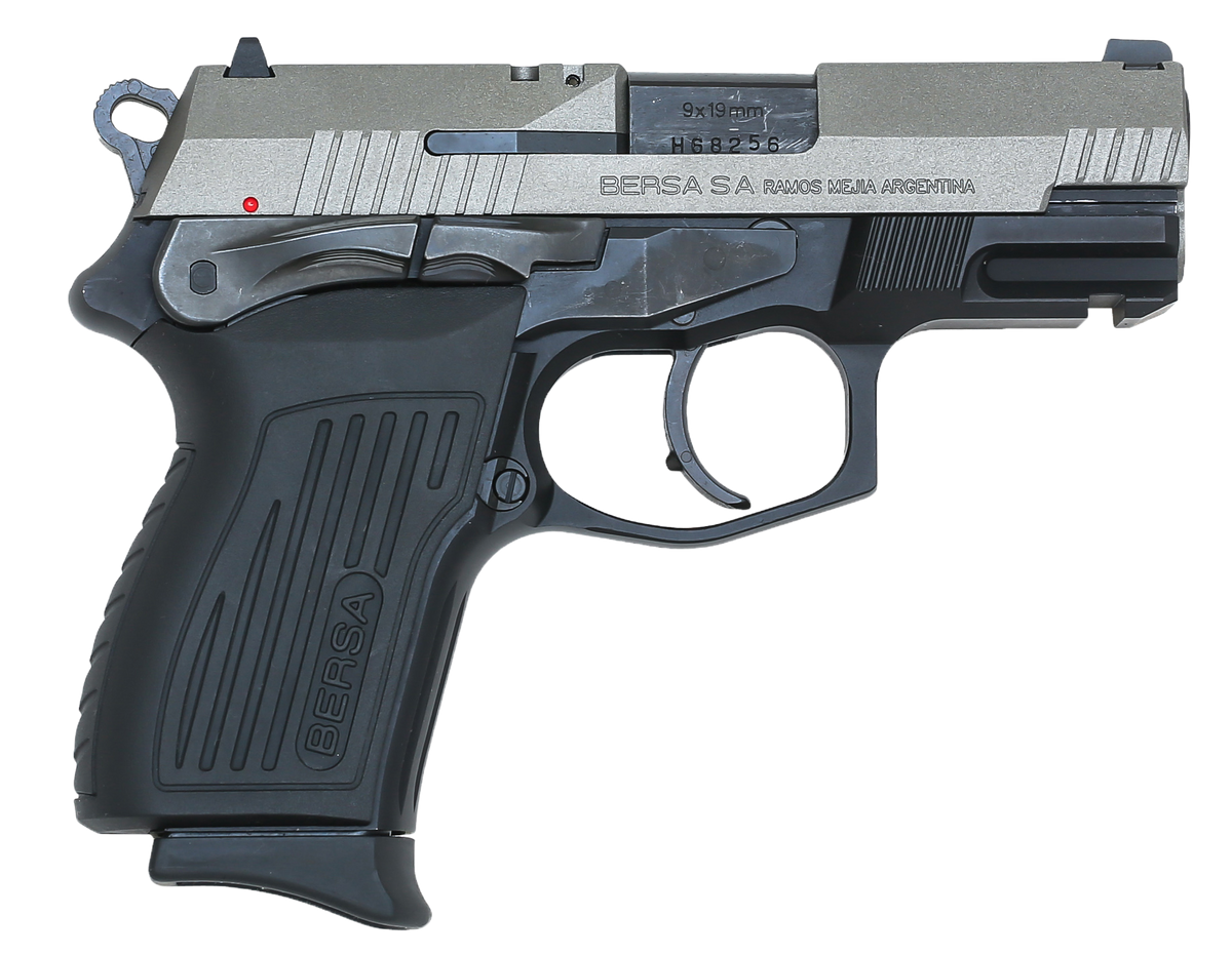Bersa TPRC Compact 9mm Luger 3.50" 13+1 DA/SA Semi-Auto Pistol - Nickel Cerakote / Matte Black