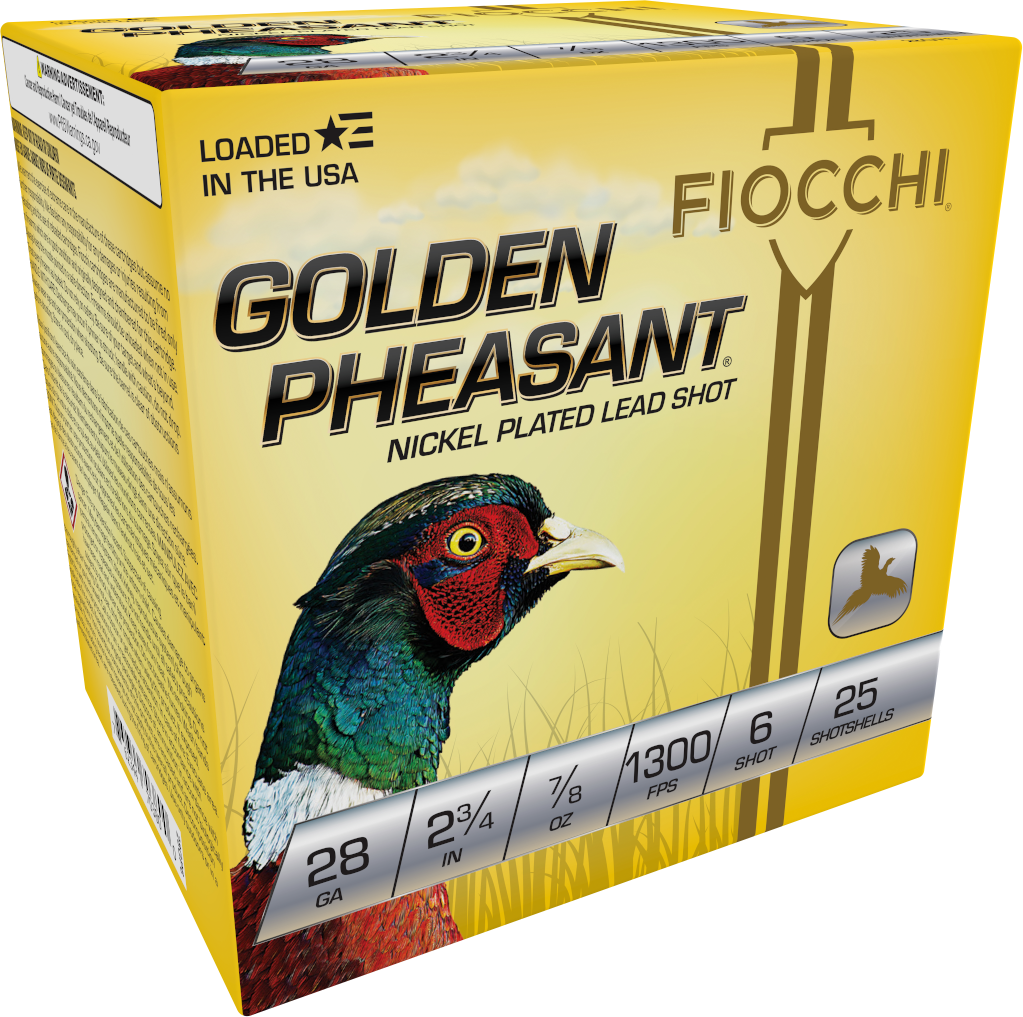Fiocchi Golden Pheasant Extrema 28 Gauge 2.75" 7/8oz 6 Shot 25 Bx/10 Cs - Box or Case
