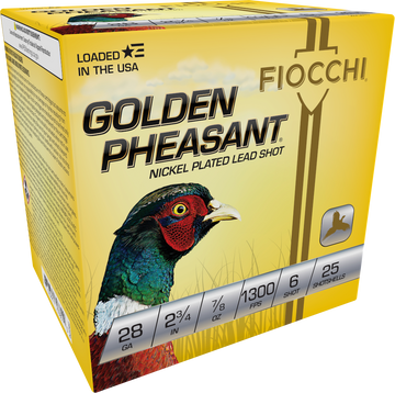 Fiocchi Golden Pheasant Extrema 28 Gauge 2.75" 7/8oz 6 Shot 25 Bx/10 Cs - Box or Case