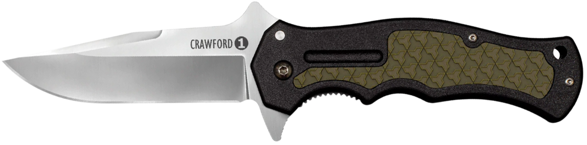 Cold Steel Crawford 1 3.5" Folding Plain Clip Point 4034 SS Black/OD Green Handle