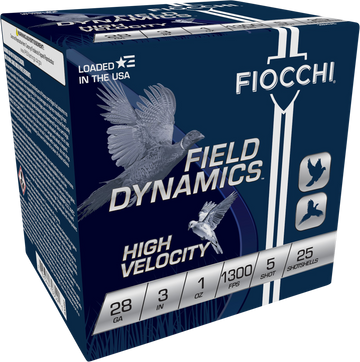 Fiocchi Field Dynamics High Velocity 28 Gauge 3" 1 oz 5 Shot 25 Rd - Box or Case