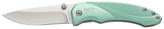Browning Allure EDC 2.88" Folding Drop Point Plain 7Cr17MoV SS Pocket Knife - Mint Green Aluminum Handle