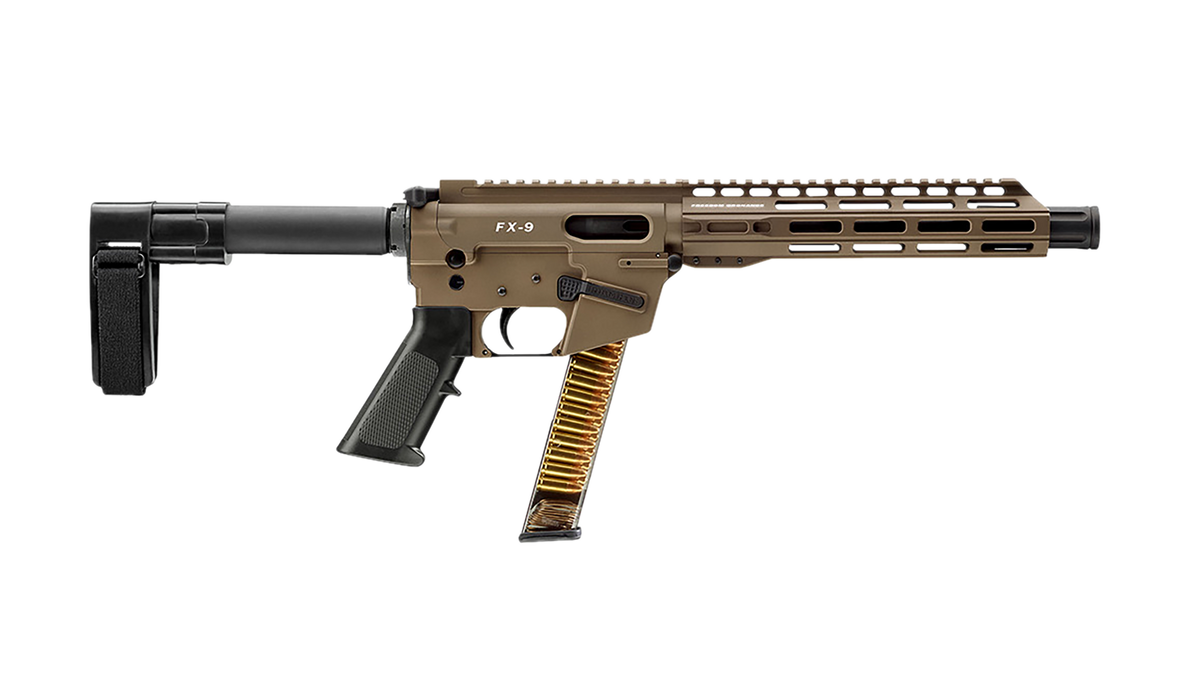 Freedom Ordnance FX9P 9mm Luger 10" 31+1 Semi-Auto Pistol - SB Mini Brace - Flat Dark Earth