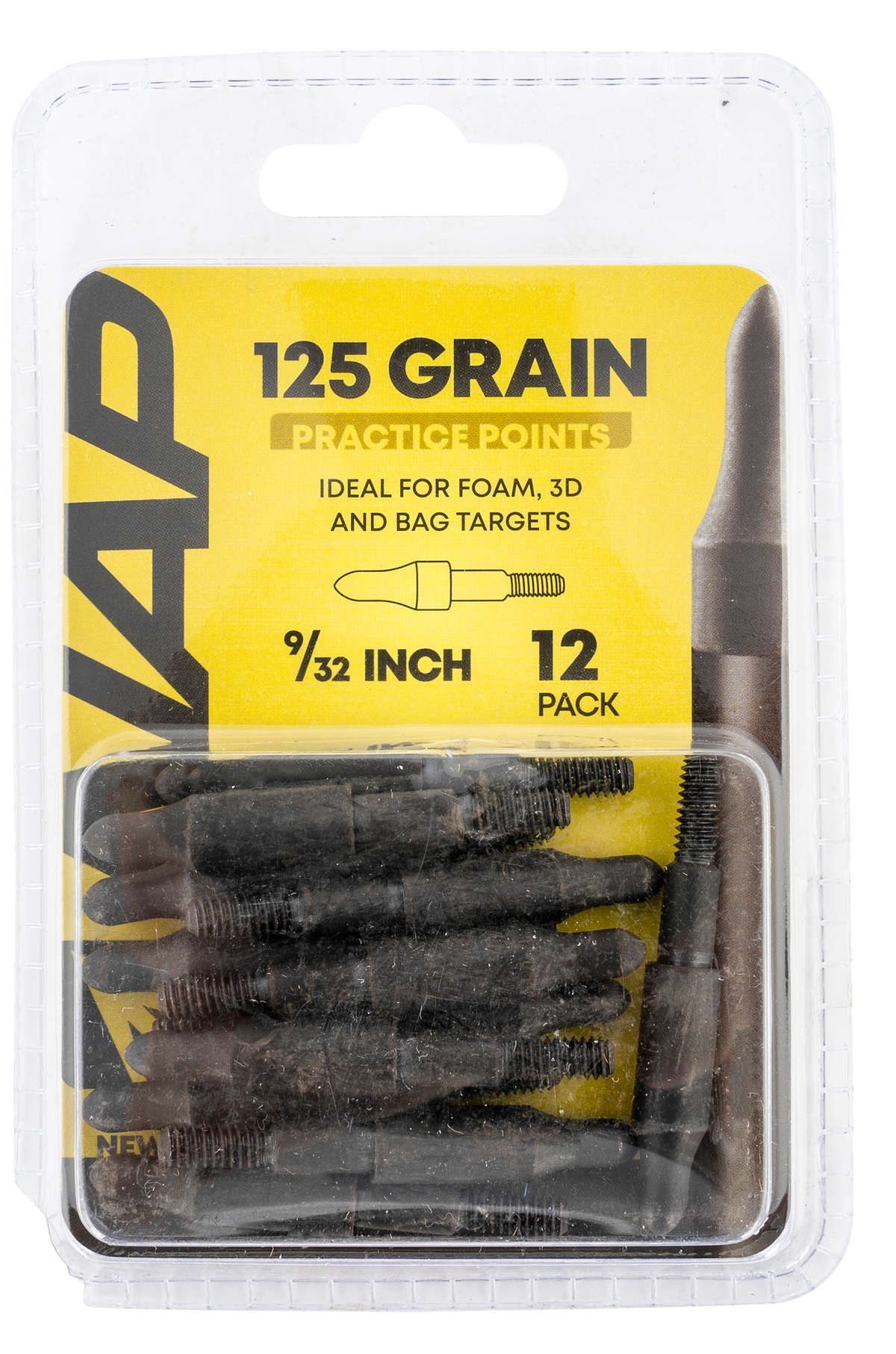 NAP 3D Practice Points Field Tips Fixed 125 gr Black 9/32" 12 Pack