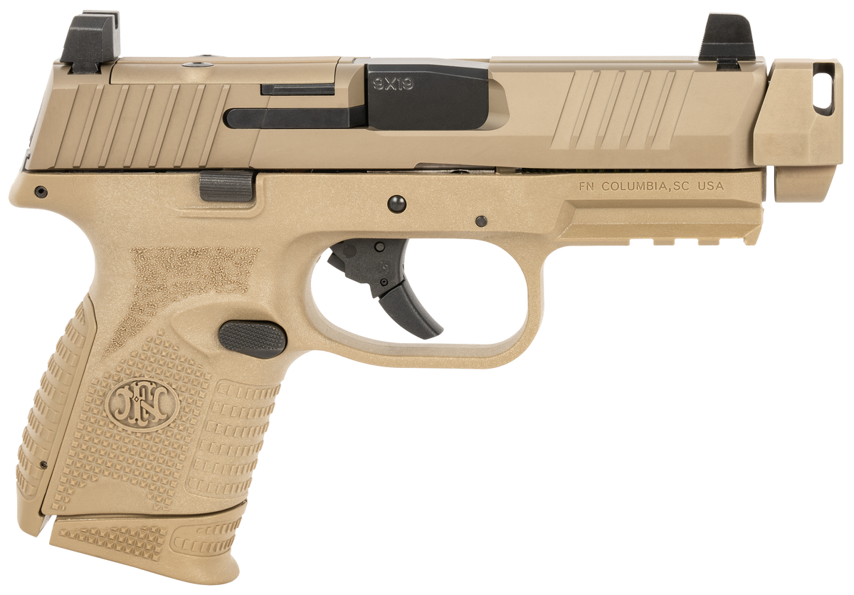 FN 509 Compact MRD 9mm 4.02" 10+1 Semi-Auto Pistol w/ Compensator - FDE