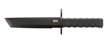 S.O.G Bayonet 7" Fixed Tanto Plain Edge AUS-8 Black G-10 Handle
