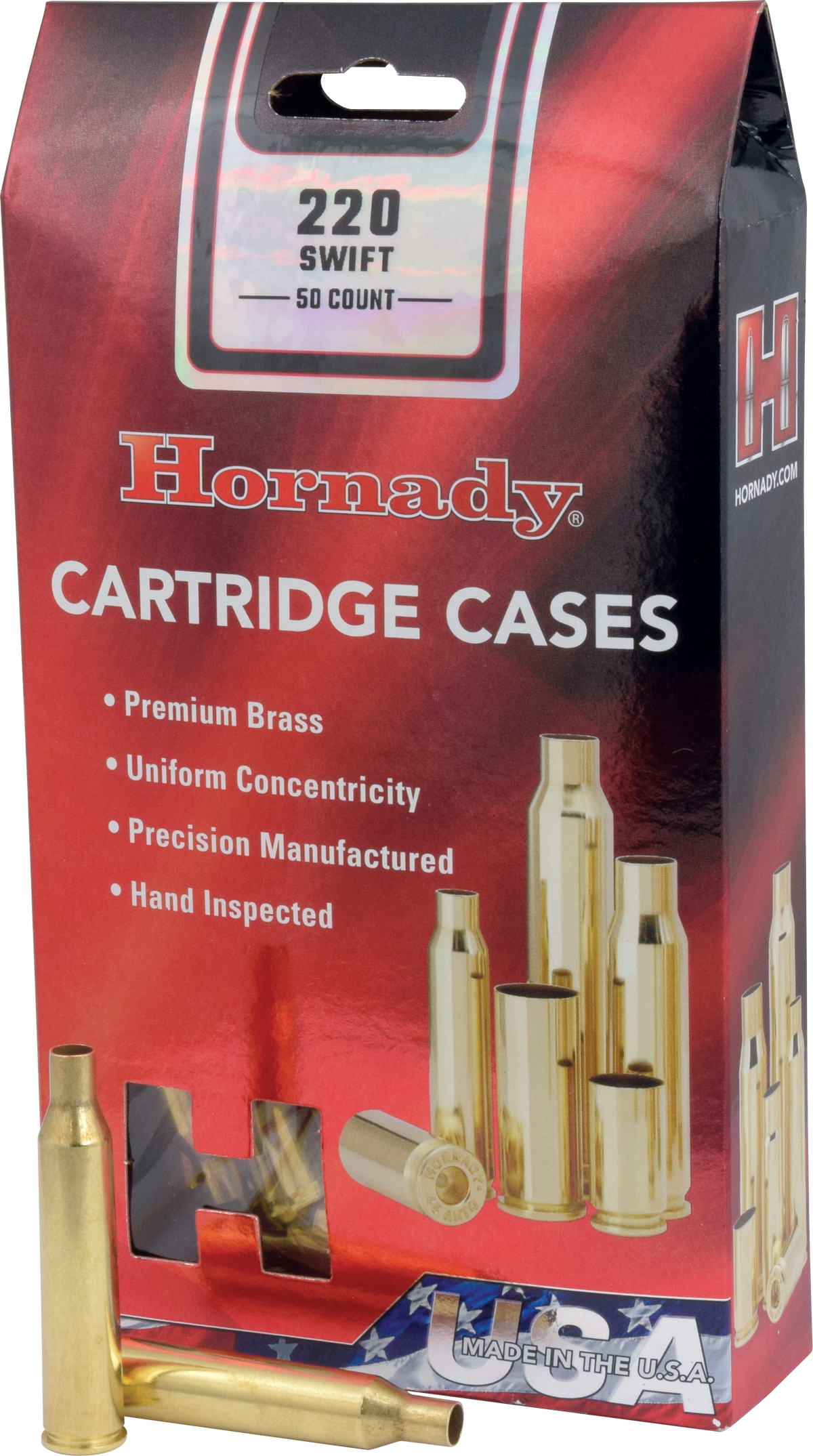 Hornady 8615 220 Swift Unprimed Brass Rifle Cases - 50/Box