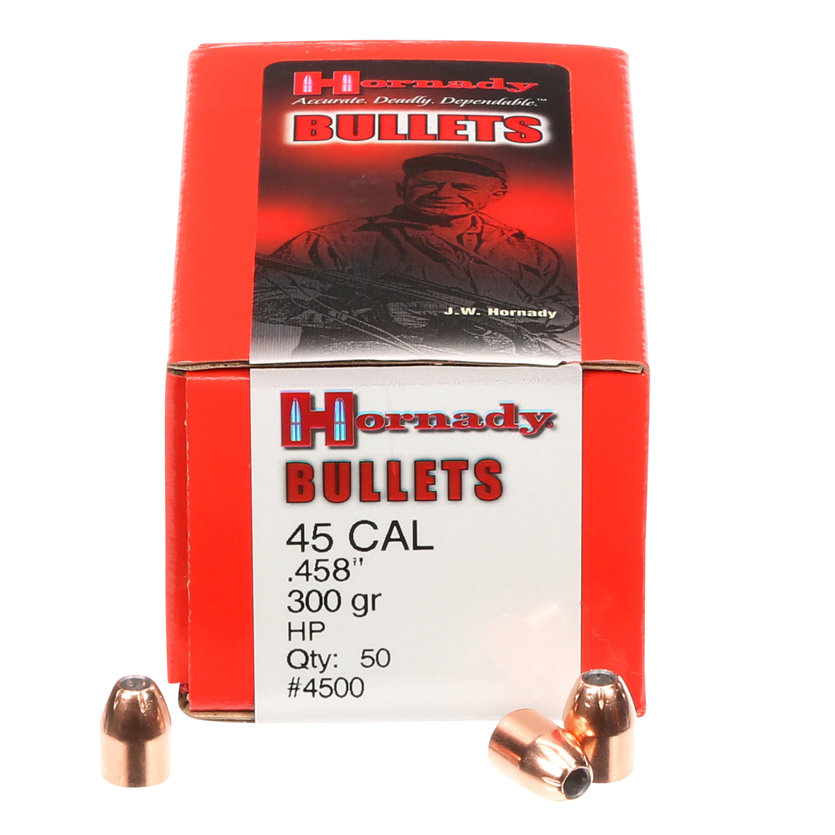 Hornady InterLock 45 Cal .458 300 gr Hollow Point Reloading Bullets - 50/Box