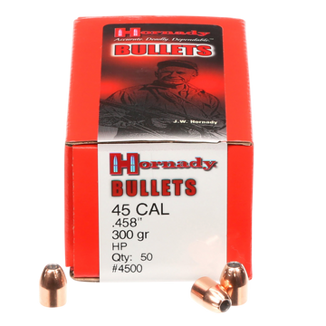 Hornady InterLock 45 Cal .458 300 gr Hollow Point Reloading Bullets - 50/Box