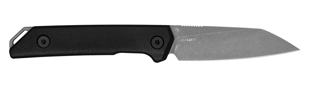Kershaw Mini Iridium 1051 3.1" Fixed Blade Reverse Tanto Plain D2 Black Micarta