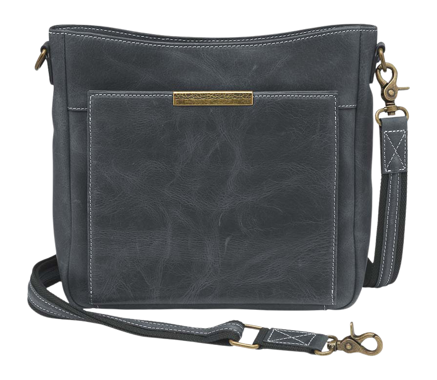 Kingport Industries GTM-CZY/98 Slim Crossbody Distressed Buffalo Gray Leather CCW Purse