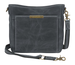 Kingport Industries GTM-CZY/98 Slim Crossbody Distressed Buffalo Gray Leather CCW Purse
