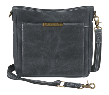 Kingport Industries GTM-CZY/98 Slim Crossbody Distressed Buffalo Gray Leather CCW Purse