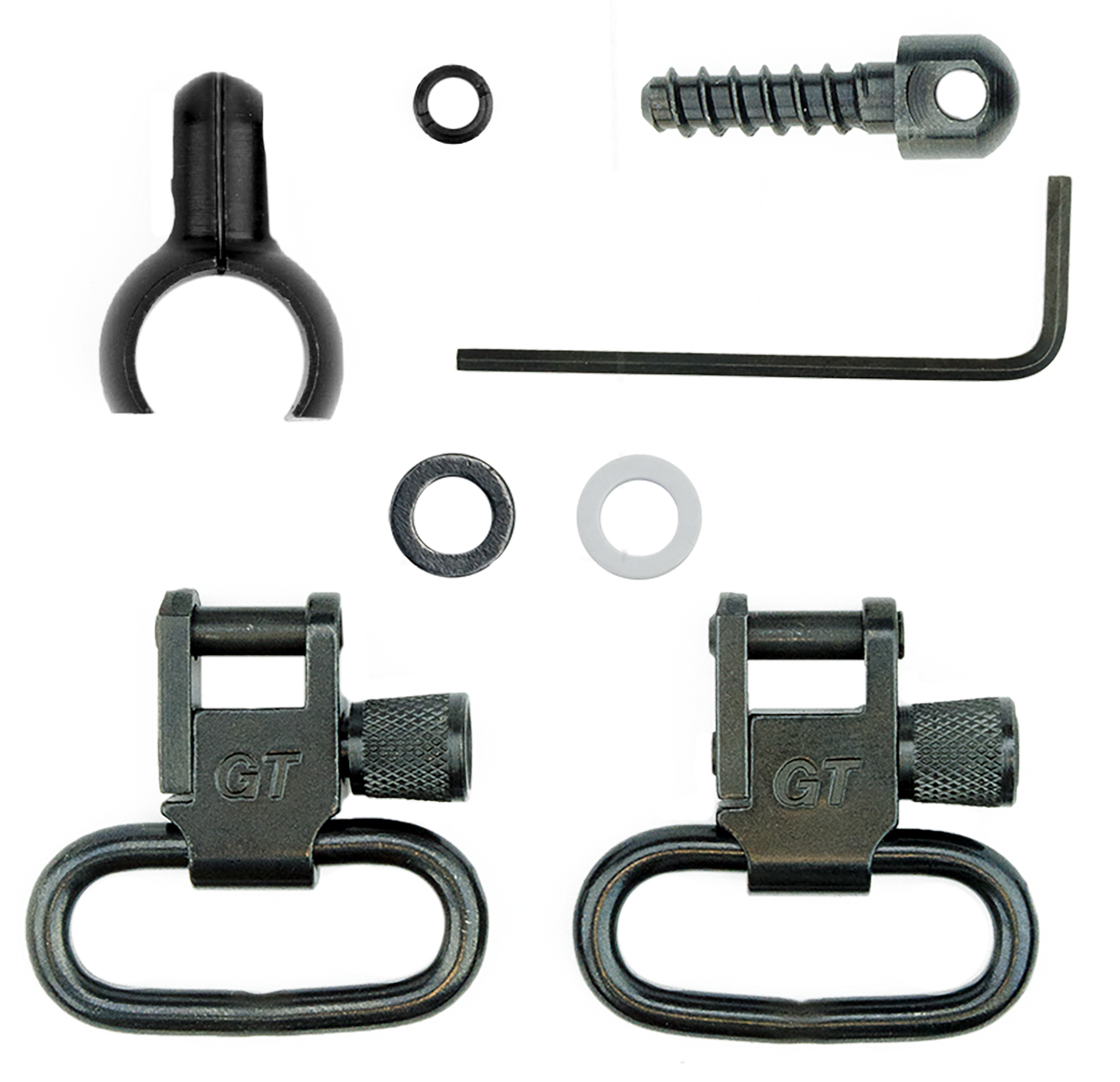 GrovTec GTSW46 Barrel Band Swivel Set 1" Black Steel - .800"-.850" Barrels