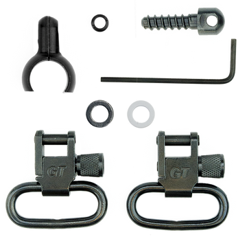 GrovTec GTSW46 Barrel Band Swivel Set 1" Black Steel - .800"-.850" Barrels