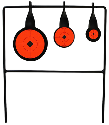 Birchwood Casey 46322 World of Targets Qualifier Spinner AR500 Steel 3.625 x 2.25 x 1.625 Black Paddle w/Orange Bullseye Rimfire