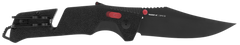 S.O.G Trident AT 3.70" Folding Clip Point Plain Edge Black TiNi Cryo D2 Steel Black/Red GRN Handle