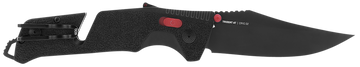 S.O.G Trident AT 3.70" Folding Clip Point Plain Edge Black TiNi Cryo D2 Steel Black/Red GRN Handle