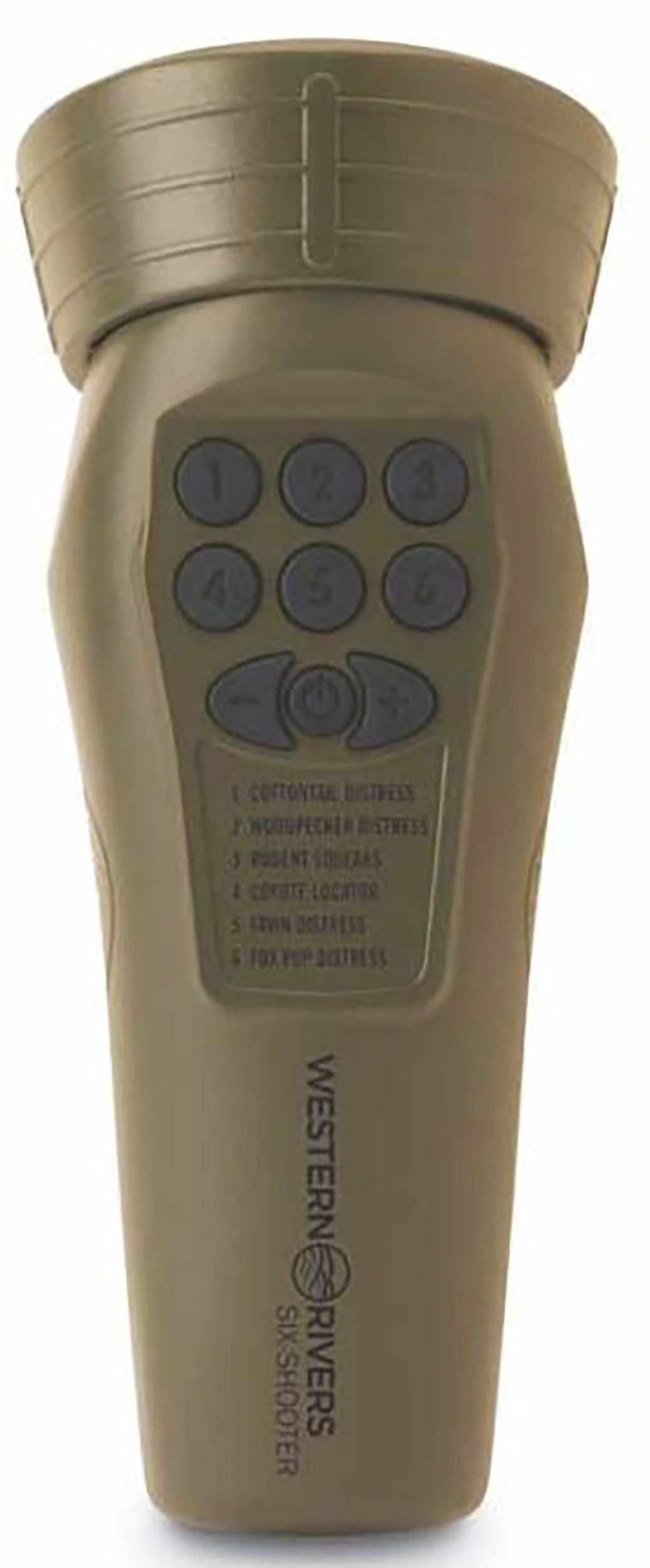 Western Rivers Mantis Six Shooter WRC-GC6S Electronic Predator Call 6 Preloaded Sounds Brown
