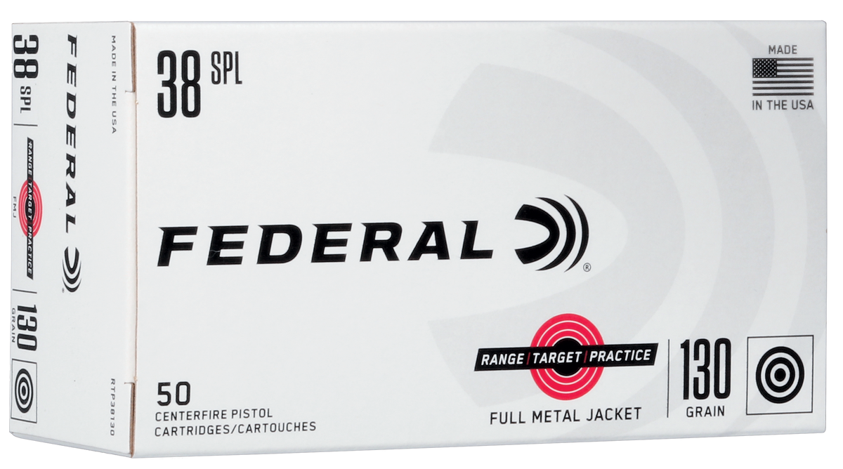 Federal Range & Target 38 Special 130gr Full Metal Jacket 50 Rd - Box or Case