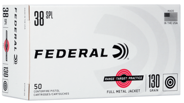 Federal Range & Target 38 Special 130gr Full Metal Jacket 50 Rd - Box or Case