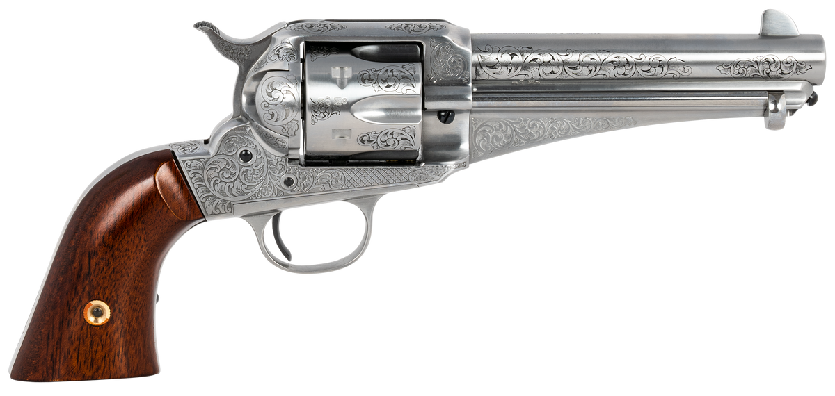 Taylor's & Company 1875 Army Outlaw 45 Colt (LC) 5.50" 6-Rd SAO Revolver - White Engraved