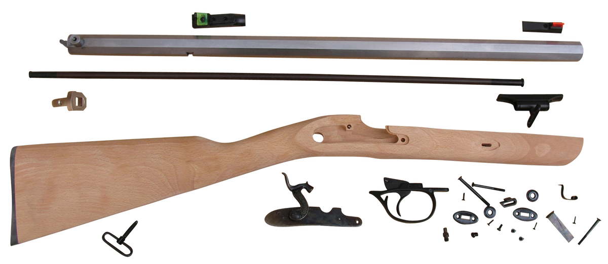 Traditions Deerhunter 50 Cal Percussion 24" Octagon Hardwood Sidelock Rifle Kit - Unfinished