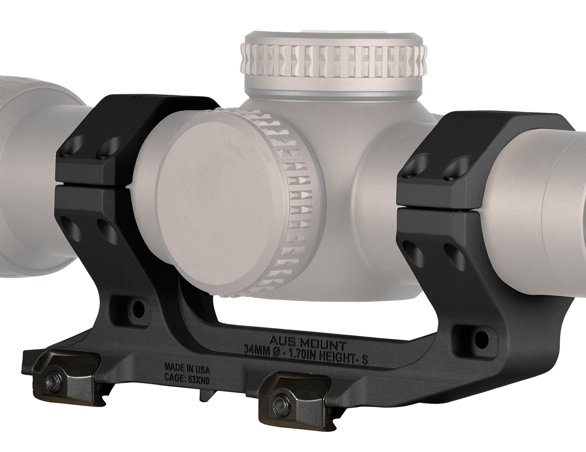 Reptilia AUS 34mm Optic Mount 1.70" Bore Height 7075-T6 Aluminum Black Hard Anodized
