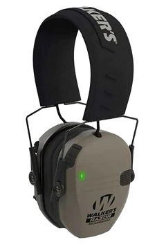Walkers Game Ear Razor Rechargeable Electronic Muff 21 dB Over the Head Flat Dark Earth/Black Polymer