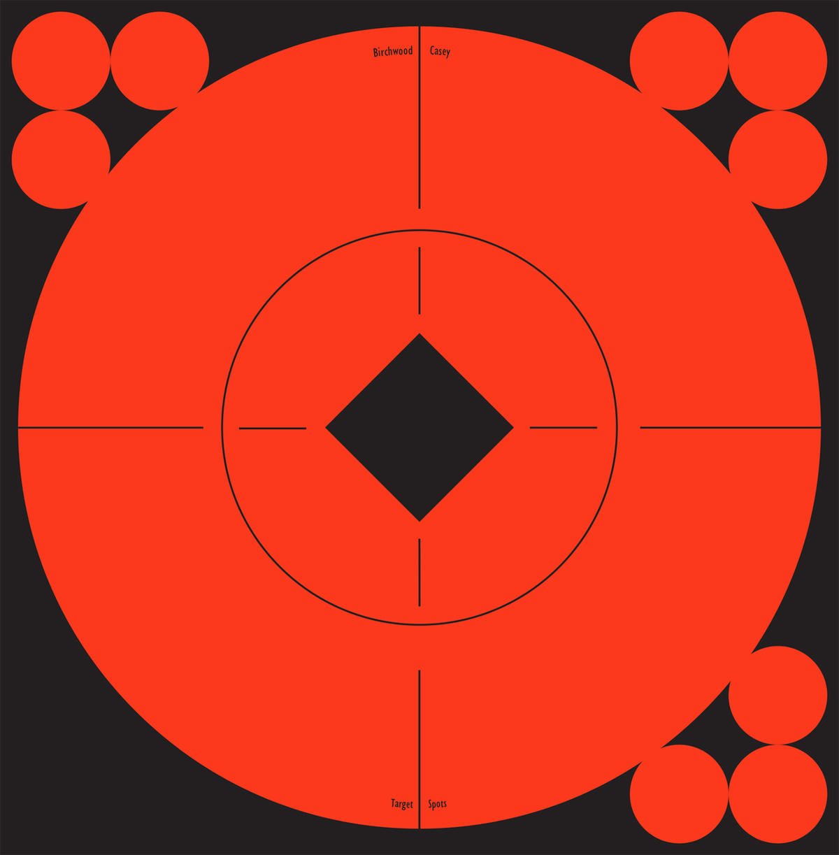 Birchwood Casey 33906 Target Spots 6" Bullseye Self-Adhesive Paper Black/Orange 10 Pack