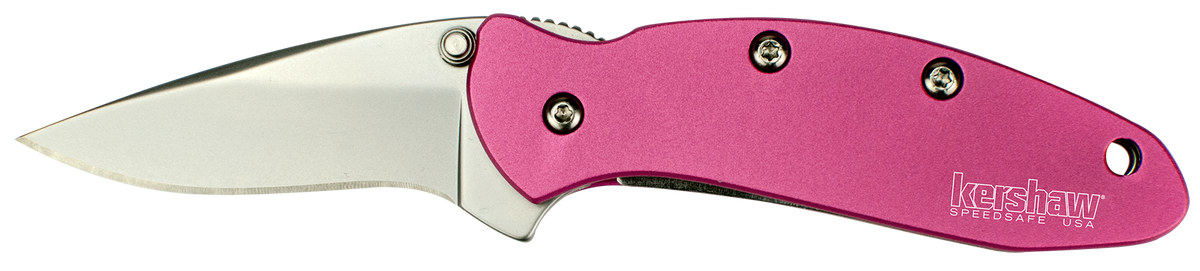 Kershaw Chive 1600PINK 1.9" 420HC Folding Drop Point Plain Pink