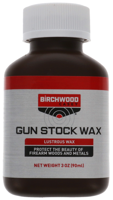 Birchwood Casey Gun Stock Wax 3 oz Bottle - Carnauba, Beeswax & Silicone Formula