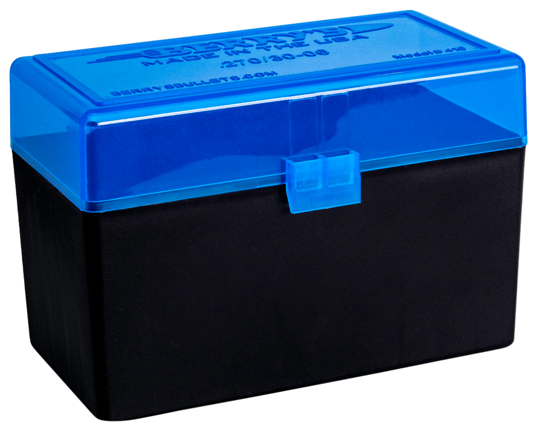 Berry's 409 Ammo Box 243 Win, 308 Win 50rd Blue Lid w/Black Bottom