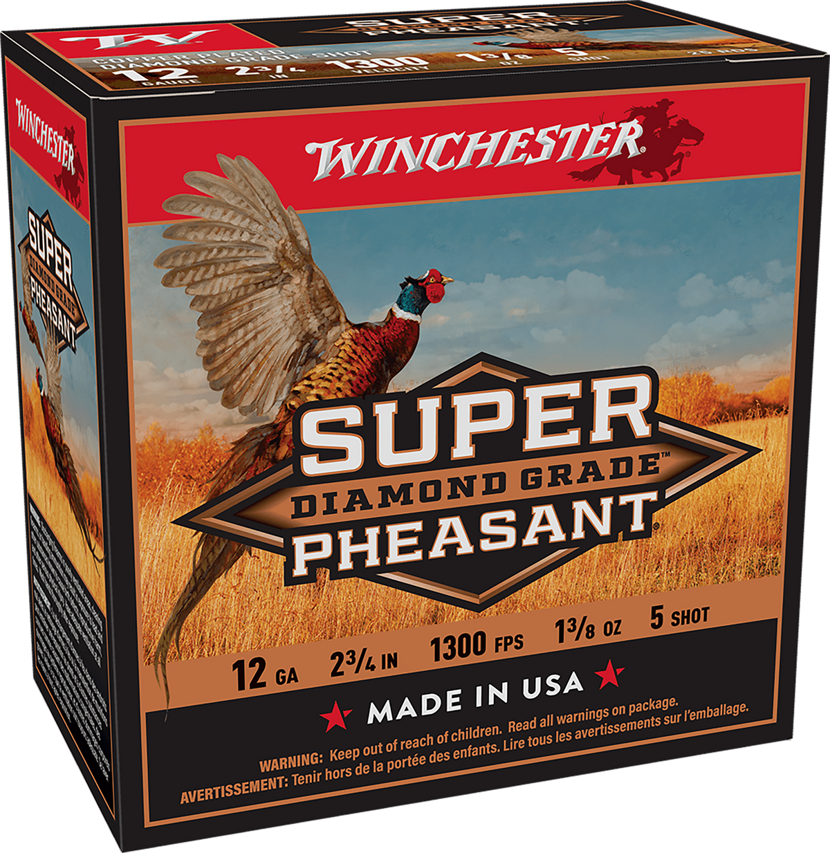 Winchester Super Pheasant Diamond Grade 12 Gauge 2.75" 1-3/8 oz 5 Shot - Box or Case