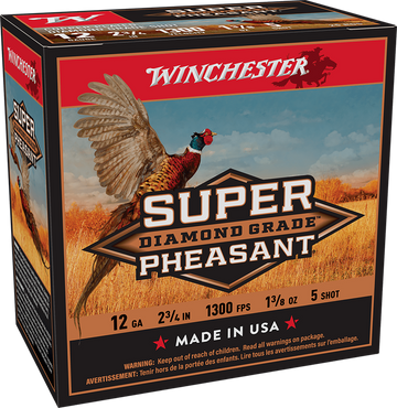 Winchester Super Pheasant Diamond Grade 12 Gauge 2.75" 1-3/8 oz 5 Shot - Box or Case