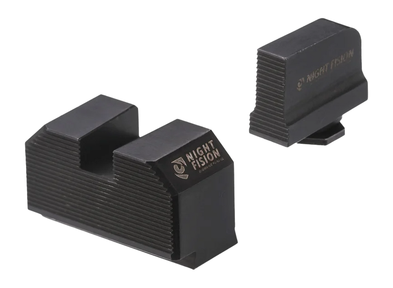 Night Fision Optics Ready Stealth Series Sights for Glock 17/19/45/47 MOS - .330"/.353" Optic Ready Height Black