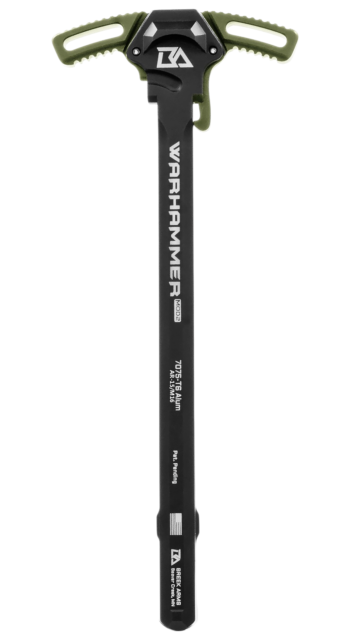 Breek Arms Warhammer Mod2 AR-15/M16 7075-T6 Ambidextrous Charging Handle - OD Green