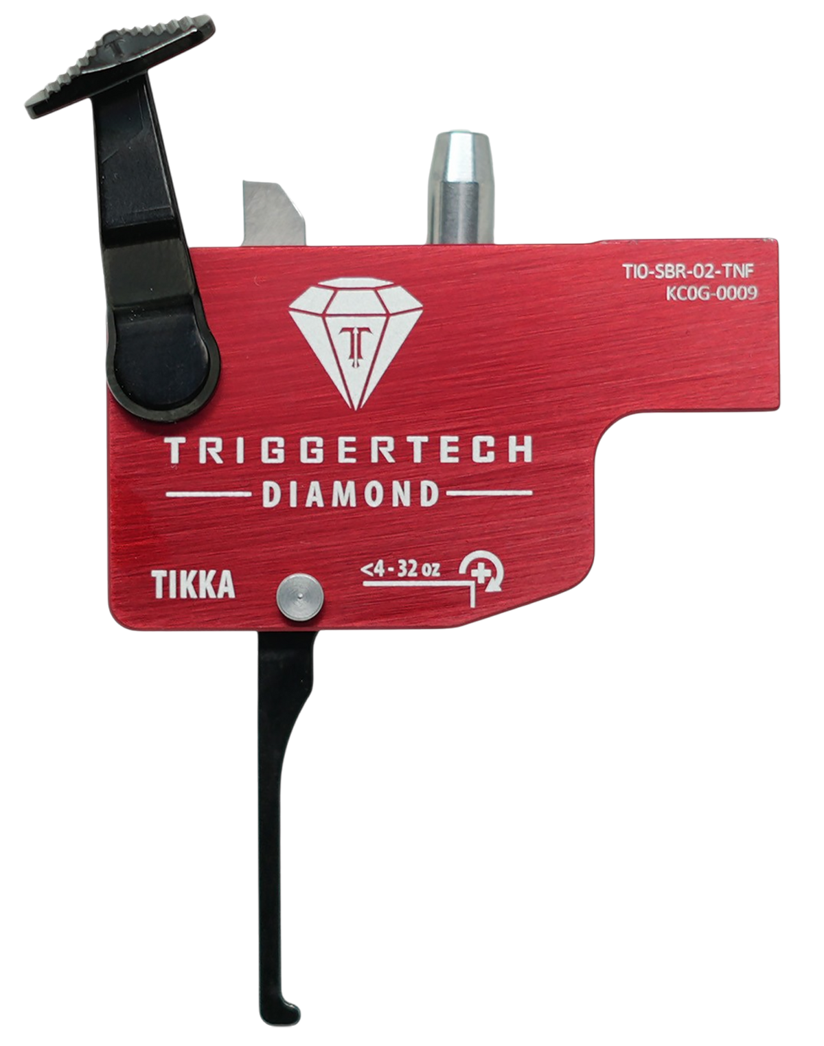TriggerTech Diamond Tikka T3/T3x/T1x Single-Stage Flat Trigger - Left Hand - Black/Red