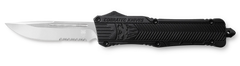 CobraTec CTK-1 Large 3.75" OTF Drop Point Part Serrated D2 Steel Black Aluminum Handle