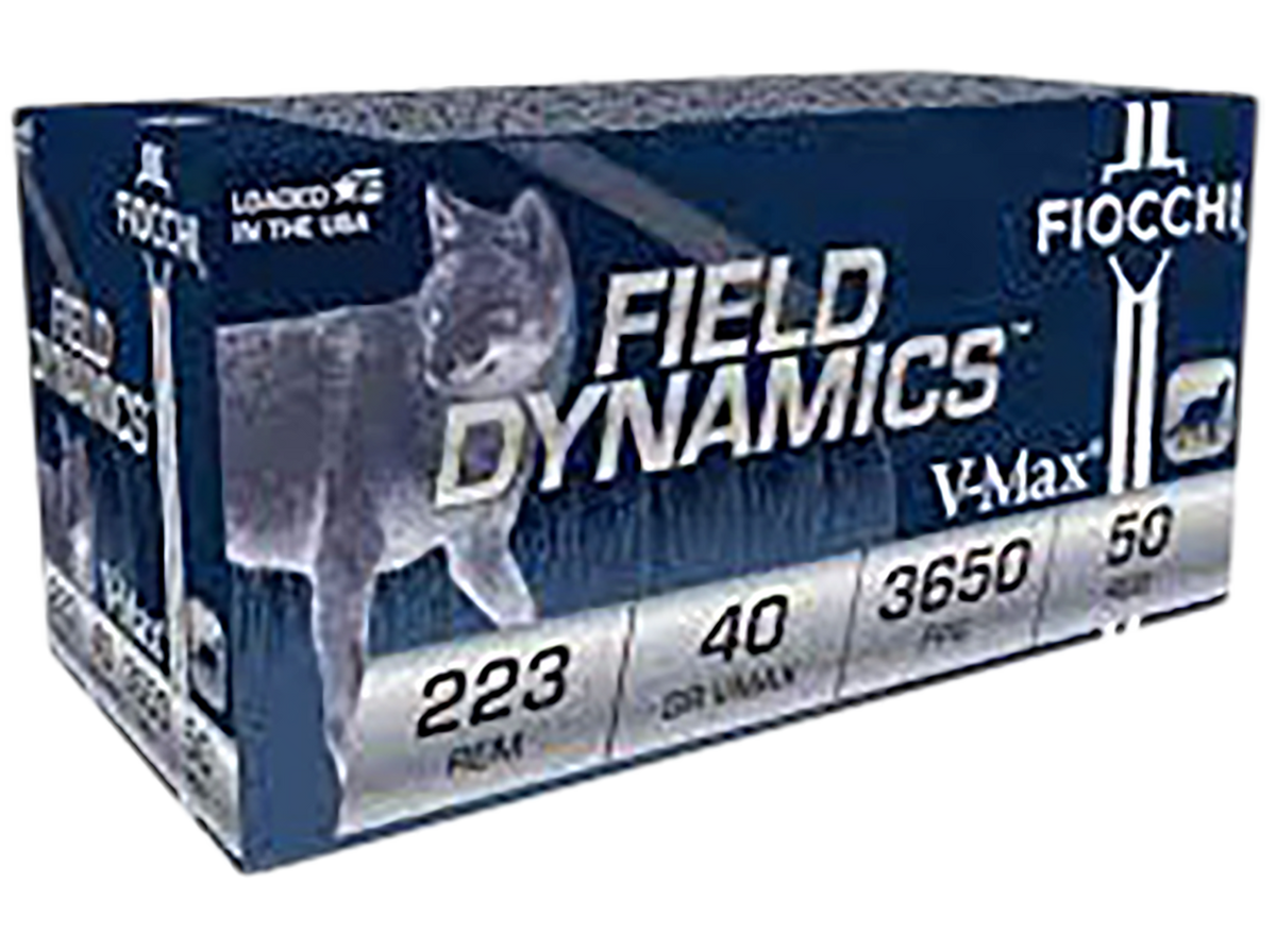 Fiocchi Field Dynamics 223 Rem 40gr V-Max 50 Bx/4 Cs - Box or Case