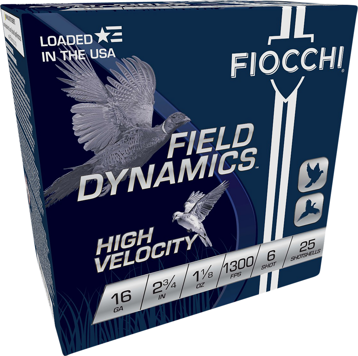 Fiocchi 16HV6 Field Dynamics High Velocity 16 Gauge 2.75" 1 1/8 oz 6 Shot 25 Rd/Box - Box or Case