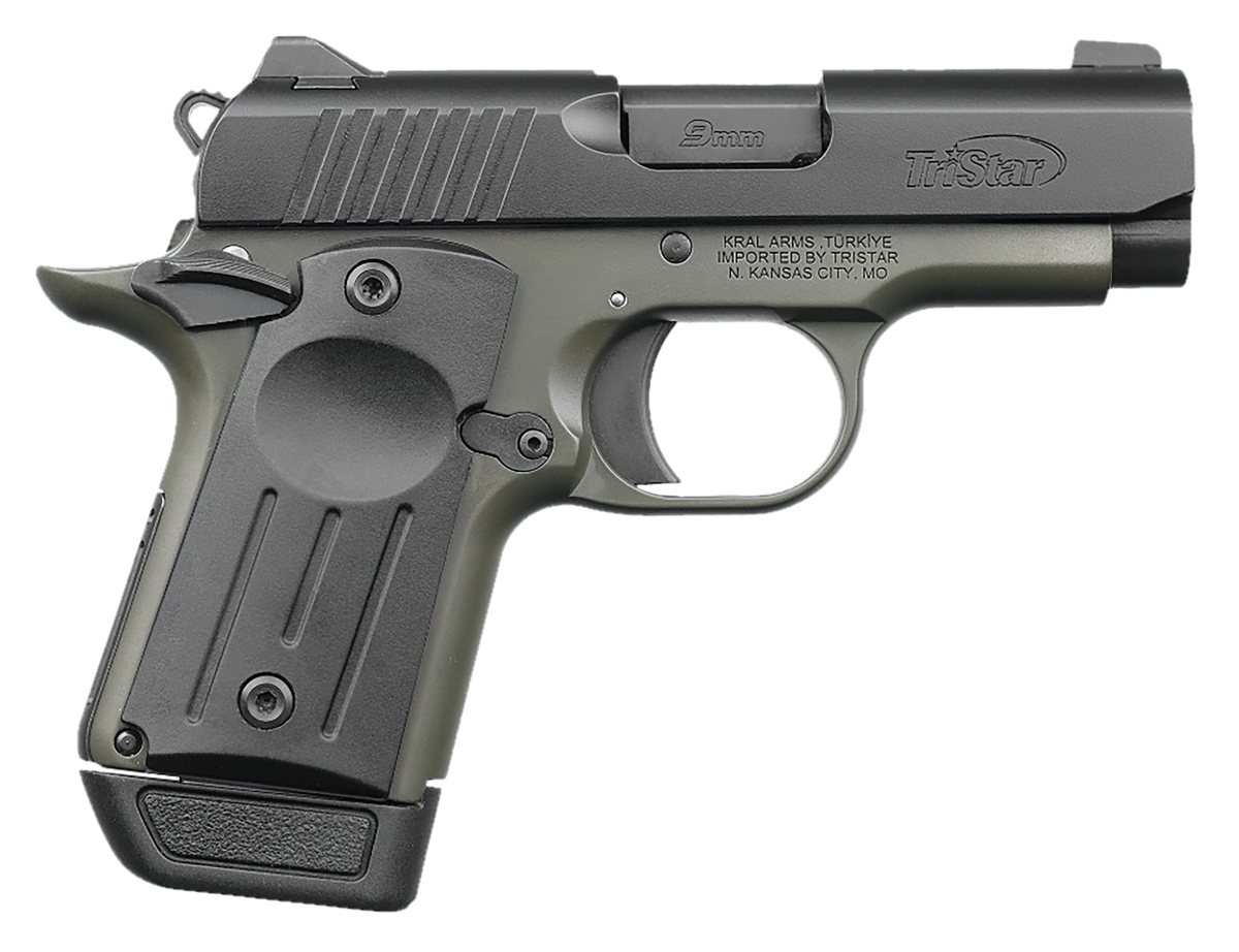 TriStar Protege X Sub-Compact 9mm Luger 3.20" 7+1 Semi-Auto Pistol - OD Green Cerakote Frame, Black Slide