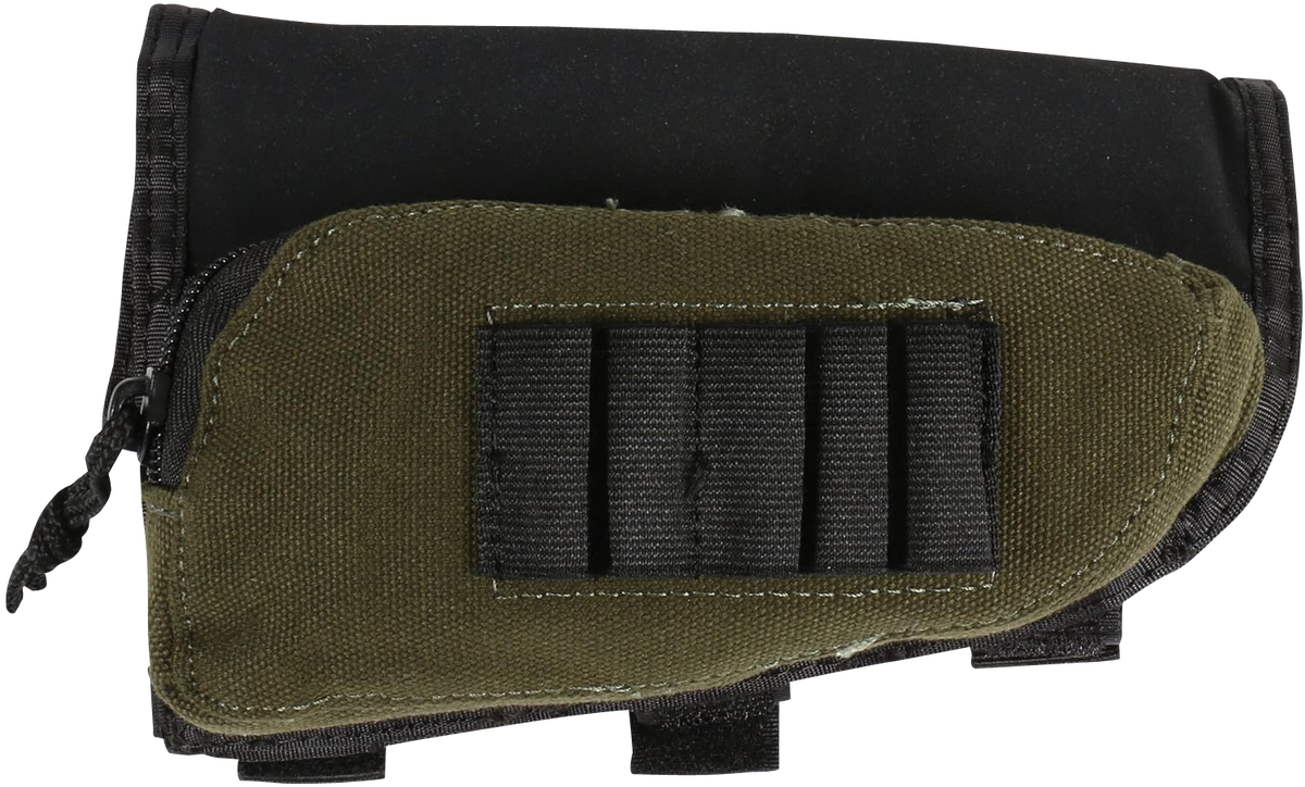 Allen 20550 Buttstock Shell Holder Black/Green Cordura 5-Rd Rifle with Pouch