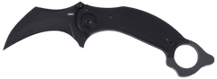 Columbia River CRKT 2635 DU Hoc Deadbolt 3.62" Folding Karambit Plain Black Powder Coated D2 Steel Blade Black G10 Handle